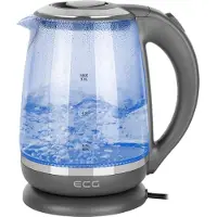 Ecg RK 2020 Grey Glass Waterkoker - Elegant design van kunststof en roestvrij staal in combinatie met gehard glas - 2,0 L