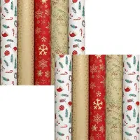 Benza WINTER GARDEN cadeaupapier - kerstpapier inpakpapier - 2 meter x 70 cm - 10 rollen