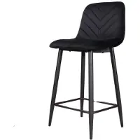 DS4U Gaby barkruk velvet 65 cm 2.0 - zwart