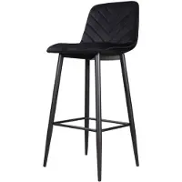 DS4U Gaby barkruk velvet 75 cm 2.0 - zwart