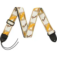 Fender 2" MONOGRAMMED STRAP WHITE/BROWN/YELLOW