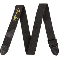 Fender 2" BLACK POLY STRAP W/ YELLOW LOGO