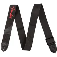 Fender 2 Inch Poly Guitar Strap Black with Red Logo