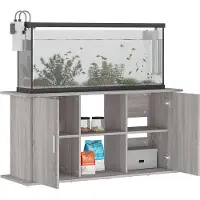 vidaXL Aquariumstandaard 121x41x58 cm bewerkt hout grijs sonoma eiken