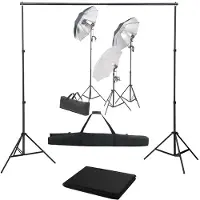 vidaXL Fotostudioset met verlichtingsset en achtergrond