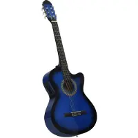 vidaXL Gitaar cutaway met equalizer 6 snaren western klassiek blauw