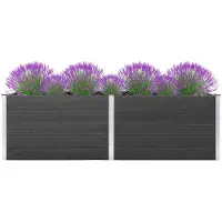 vidaXL Plantenbak verhoogd 200x50x91 cm HKC grijs