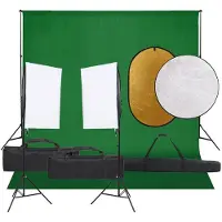 vidaXL Fotostudioset met verlichtingsset, achtergrond en reflector