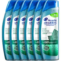 Head & shoulders 6x Shampoo Pure Intense Kalmeert Jeuk 250 Ml