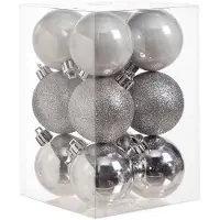 COSY&TRENDY Kerstballen Ø 6 cm - Zilver assorti - Set-12