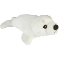 Ravensden pluche knuffel zeehonden pup - wit - 15 cm - zeedieren - Knuffel zeedieren