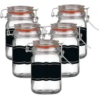 Urban Living Weckpot/inmaakpot - 10x - 250 ml - glas - met beugelsluiting - incl. etiketten - Weckpotten