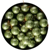 Othmar decorations kerstballen - 24x st- 3 cm - salie groen - kunststof - Kerstbal