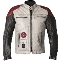 Helstons Tracker Natural Leren Jas Wit/Zwart/Rood L, Mannen