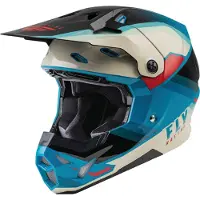 FLY Racing Formula CP Rush Zwart Stone Donker Teal Crosshelm Maat L