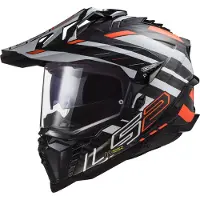LS2 MX701 Explorer Carbon Edge Zwart Fluo Oranje Adventure Helm Maat 3XL