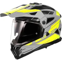 LS2 MX702 Pioneer II Namib Mat Grijs Fluo Geel Adventure Helm Maat XS