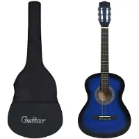 vidaXL Gitaar klassiek beginner met tas 3/4 36" blauw