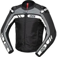 IXS RS-500 1.0 Zwart Grijs Wit Leather Textiele Motorjas Maat 50