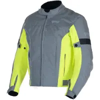 GMS Lagos waterdichte motorfietsjas, textiel, grijs/geel, maat XS