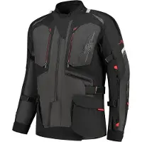 Rusty Stiches Rusty Stitches waterdichte motorfietstextiljas, zwart/grijs/rood, maat 3XL