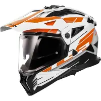 LS2 MX702 Pioneer II Namib Wit Oranje Adventure Helm Maat XL
