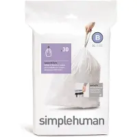 Simplehuman Code B Afvalzakken - 6 liter - 30 stuks - met Trekband - Wit