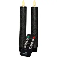 Anna's Collection LED Dinerkaars Tara Met Timer Antraciet D 2,2 H 18 Cm 2 Stuks