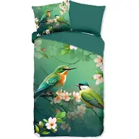 Pure Dekbedovertrek Micropercal Signi - green 140x200/220cm