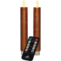 Anna's Collection LED Dinerkaars Tara Met Timer Koper D 2,2 H 18 Cm 2 Stuks