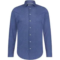 Blue industry casual overhemd blauw
