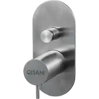 Qisani Flow inbouwthermostaat afbouwdeel rvs geborsteld