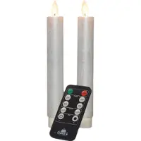 Anna's Collection LED Dinerkaars Tara Met Timer Wit D 2,2 H 18 Cm 2 Stuks