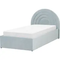 Beliani ANET - Bed met opbergruimte - Lichtblauw - 90 x 200 cm - Fluweel