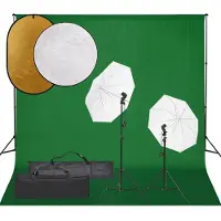 vidaXL Fotostudioset met verlichtingsset, achtergrond en reflector