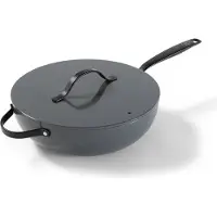 BE Living Essential Wokpan met Deksel - Ø 30 cm - Keramisch - PFAS vrij - Inductie - Grijs