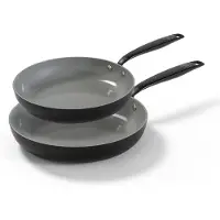 BE Living Essential 2-delige Koekenpannenset - Ø 24 & 28 cm - Keramisch - PFAS vrij - Inductie - Zwart