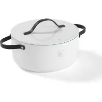 BE Living Essential Braadpan met Deksel - Ø 28 cm - Kookpan - Keramisch - PFAS vrij - Inductie - Wit