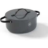 BE Living Essential Braadpan met Deksel - Ø 28 cm - Kookpan - Keramisch - PFAS vrij - Inductie - Grijs
