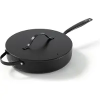 BE Living Essential Hapjespan met Deksel - Ø 28 cm - Keramisch - PFAS vrij - Inductie - Zwart