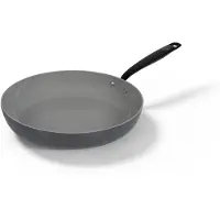 BE Living Koekenpan - Ø 28 cm - Bakpan - Keramisch - PFAS Vrij Anti-aanbak - Inductiepan - Grijs - Essential Series