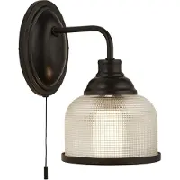 Searchlight Wandlamp Bistro, dimbaar, zwart, Woon-/ Eetkamer, metaal, wandlamp