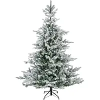 Everlands Kunstkerstboom Grandis Fir Snowy 210 cm Hoog Groen Wit