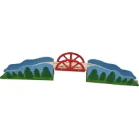 Mentari , Houten Brug met Landschap