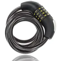 Merkloos 1x Topkwaliteit Zwarte Fietssloten Set met Cijfer- en Kabelslot - Anti-Diefstal, Lichtgewicht (85g), 180cm x 10mm