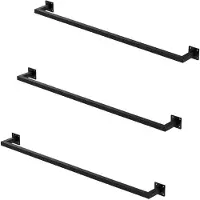 ML-Design Rechthoekige kledingstang voor wand 12x110 cm Zwart staal ML-Design
