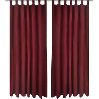 vidaXL Micro-Satijnen Gordijnen met Ringen 140 x 225 cm 2 stuks (Wijnrood)