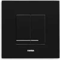 Wisa XS Bedieningspaneel - vierkant - 16x16x1 - dualflush - kunststof - zwart
