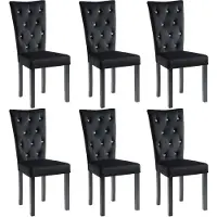 vidaXL Eetkamerstoelen fluweel zwart 6 st online kopen