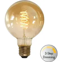 Freelight E27 7Watt Led Gold 95mm incl. Stappen Dimmer